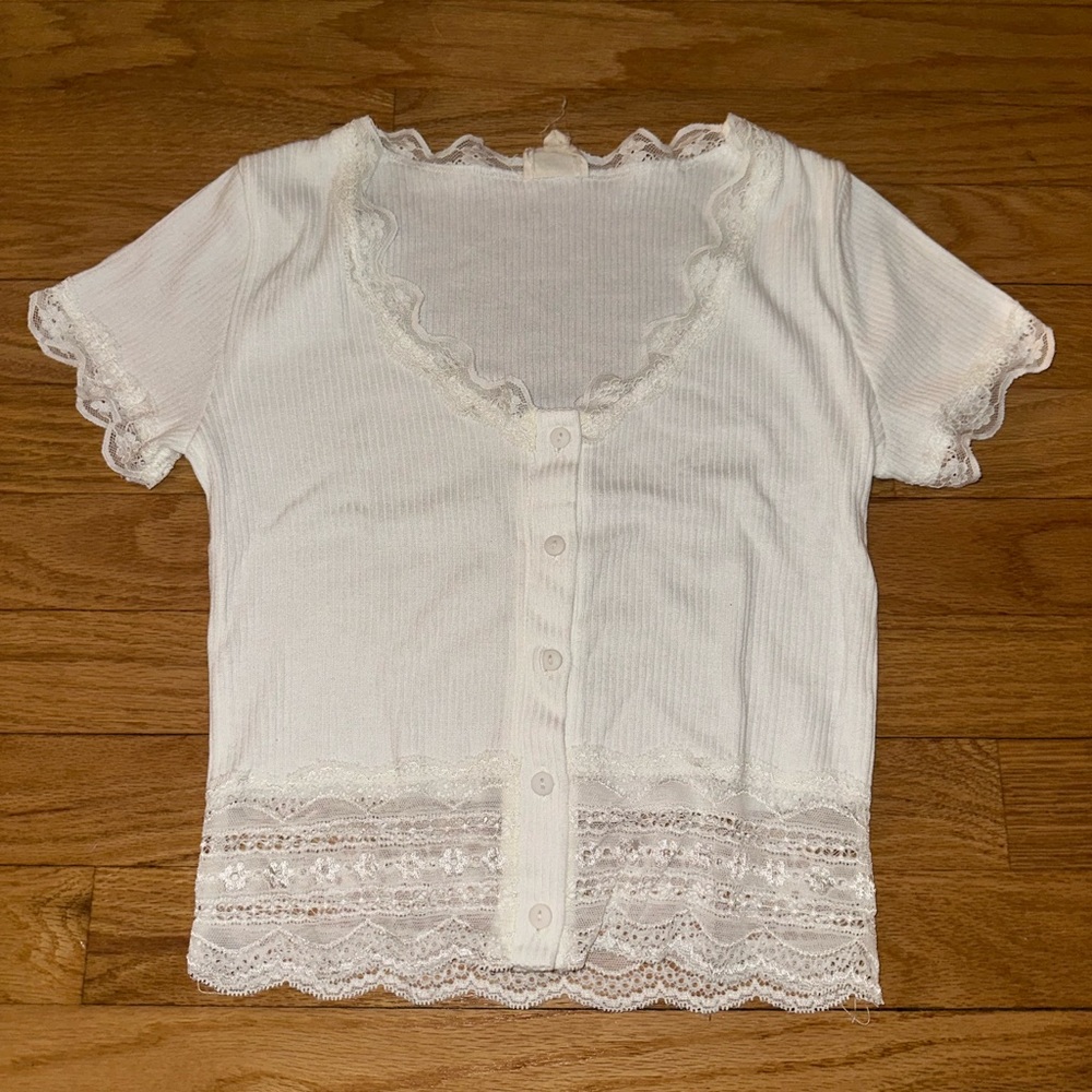 precious white lace tee